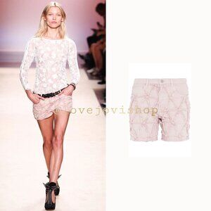 Isabel Marant Runway Spring 2014! Iconic Blush Pink Frayed 'Gustave' Shorts
